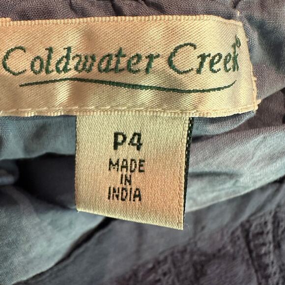 Boho Coldwater Creek Navy Lace A-Line Skirt Lined Size 4 Petite Knee Length - Picture 5 of 8